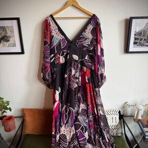 NWT Anthropologie Let Me Be Floral Midi Dress - Plus Size